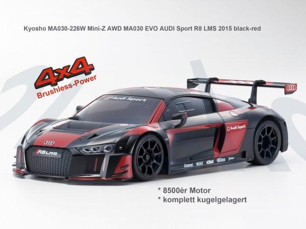 Kyosho | Mini-Z MA030 EVO MA030 AUDI Sport R8 LMS 2015 black-red| K.32180B | MA030-234BKR