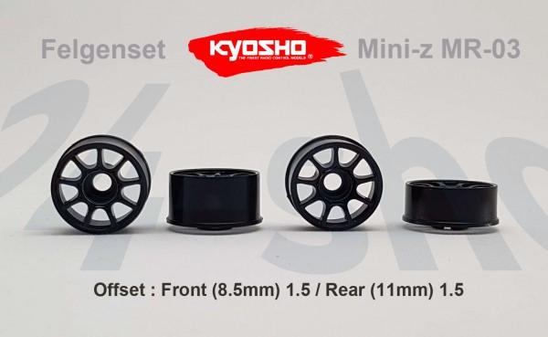 Felgenset Mini-z MR-03 1.5/1.5 black 9 Spoke