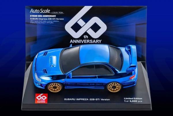 Kyosho Mini-z AWD Karosserie | Subaru Impreza 22B-STi Version chromeblau - 60 Jahre Kyosho Limited | K.MZP457CBL