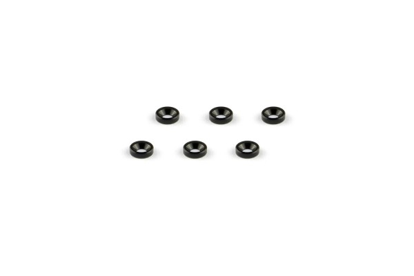 Aluminum M2 Countersunk Washer Black (6pcs) WC-M2S-K