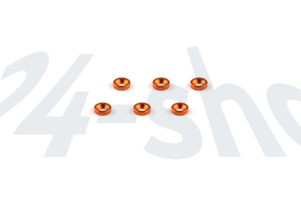 Mpower | Mini-Z Tuning | Alu-alloy Countersunk Washer (M2×1.3mm, Orange) | WC-M2S-O