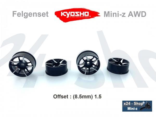 Felgenset Mini-z AWD 10-Speichen-Design black chrome | x24FS1515bc