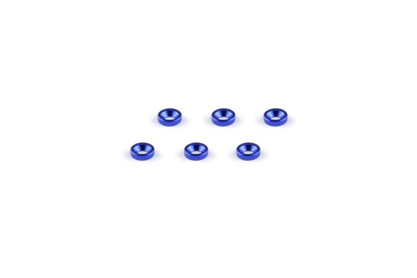 Aluminum M2 Countersunk Washer Blue (6pcs)